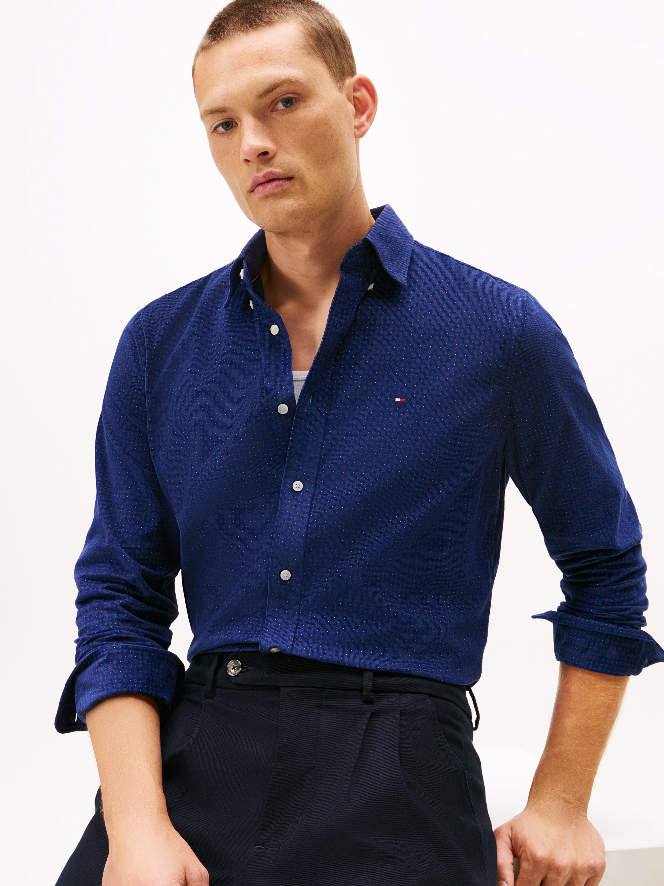 Corduroy Shirt in All Over Navy – Fitzgerald's Menswear